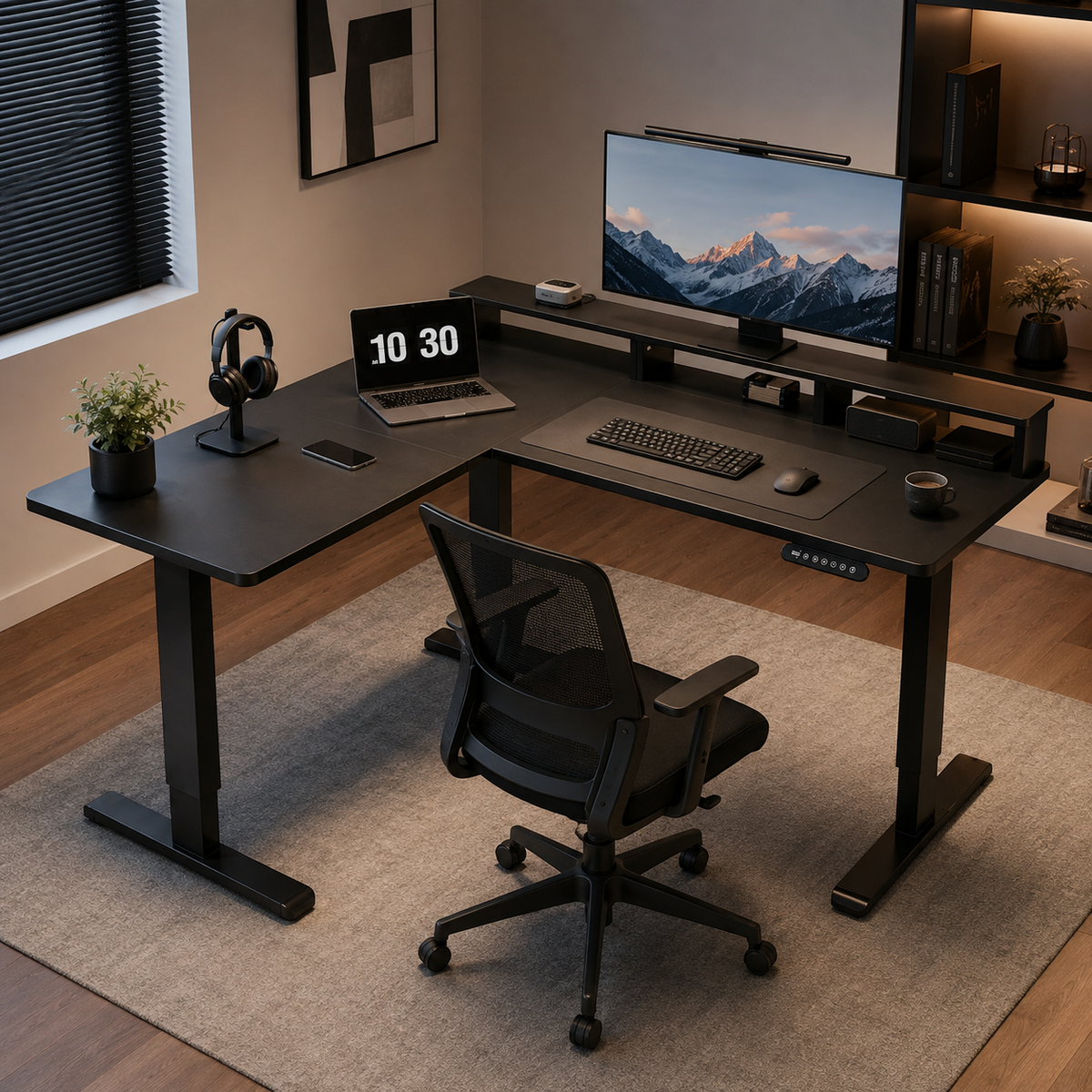 Deskzen Corner Pro - Bureau d'angle électrique assis debout