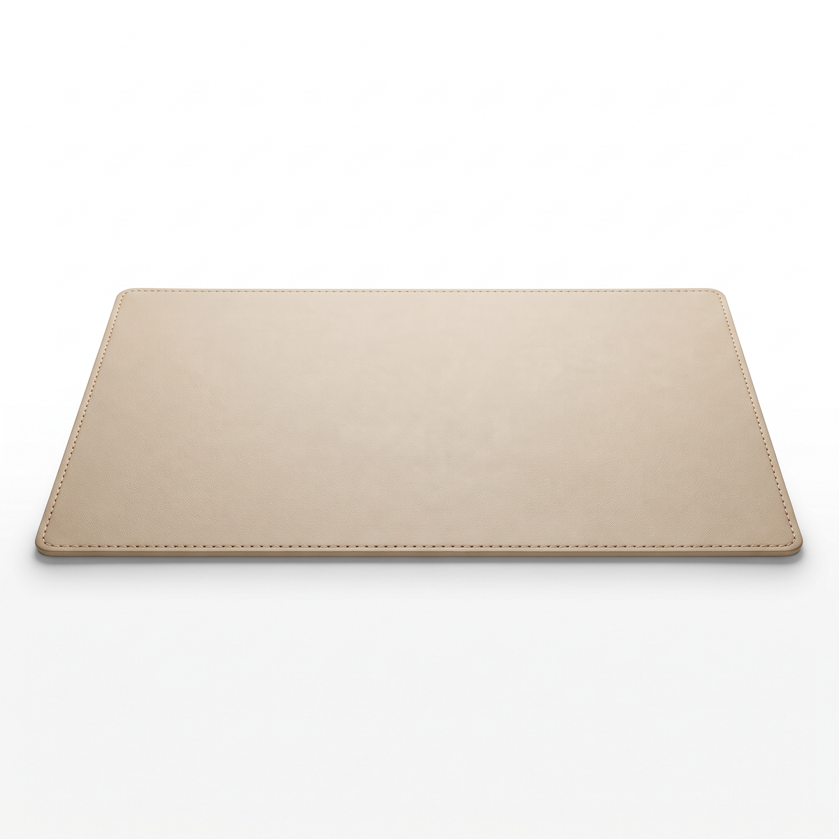 Tapis de bureau cuir PU beige DeskZen