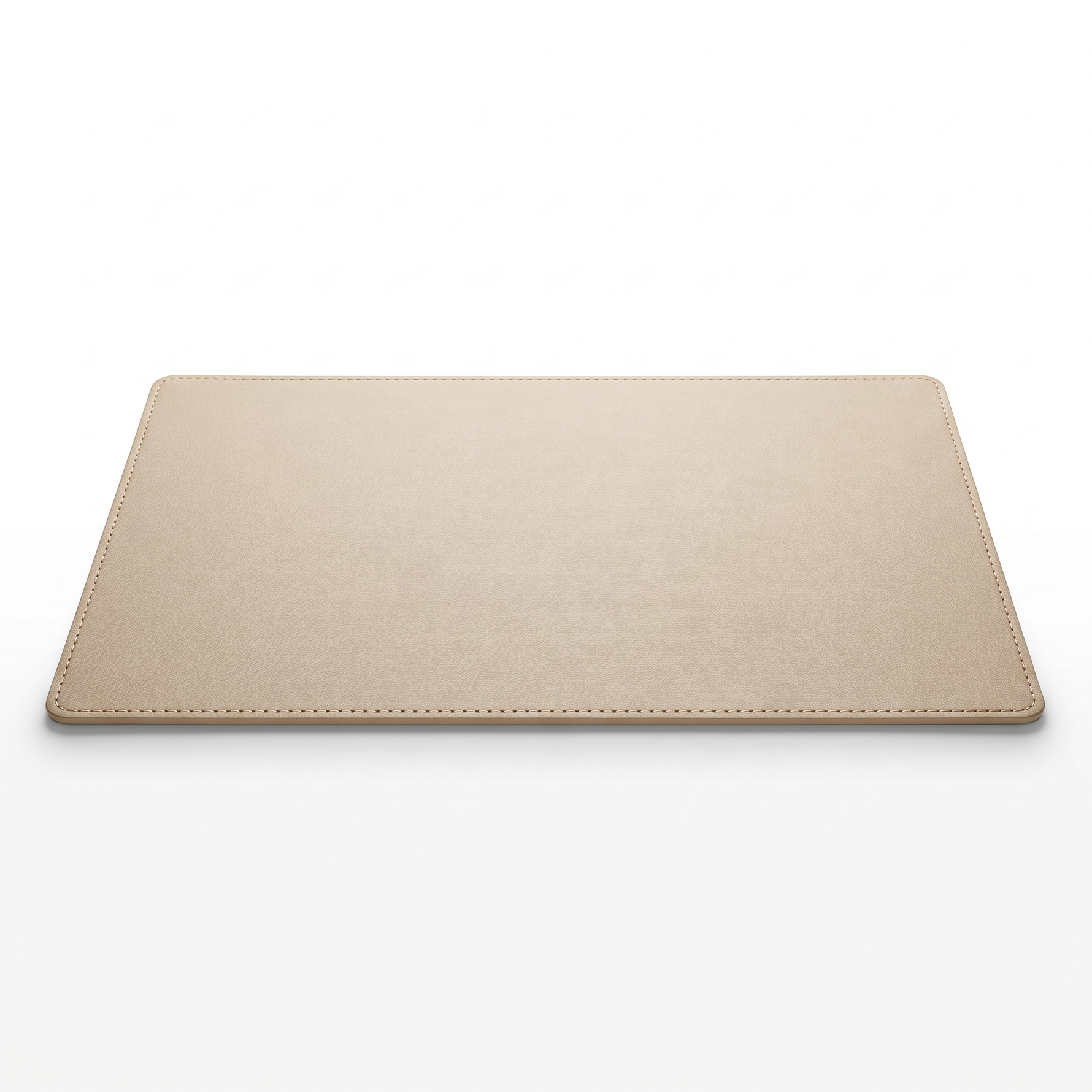 Tapis de bureau cuir PU beige DeskZen