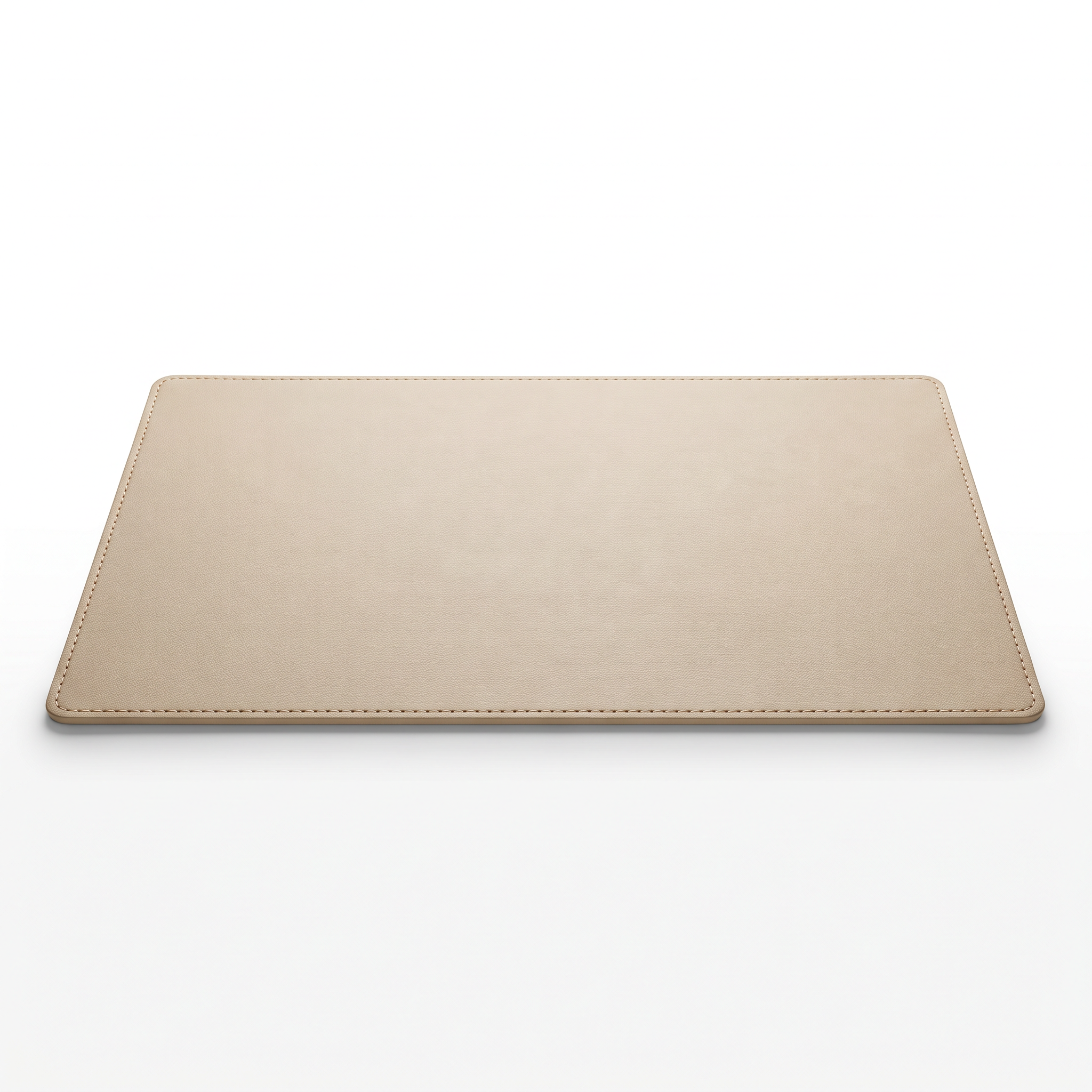 Tapis de bureau cuir PU beige DeskZen