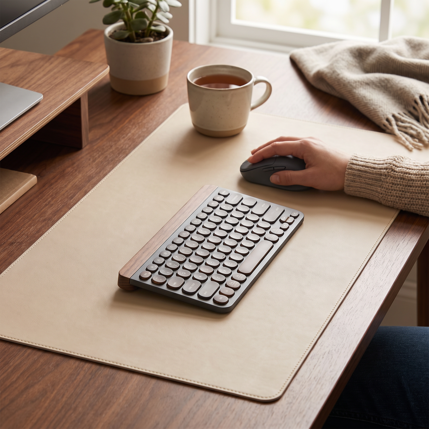 Clavier et souris sur le tapis de bureau