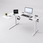 Plateau d'angle en L du bureau Deskzen Corner blanc