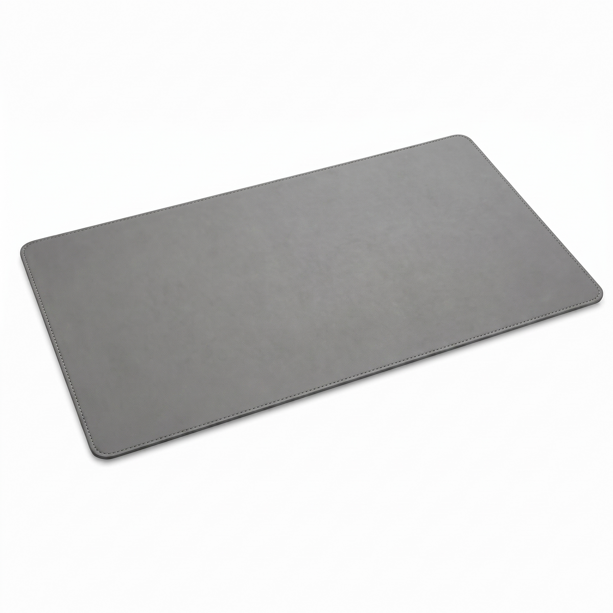 Tapis de bureau DeskZen Premium en cuir PU gris, fond blanc