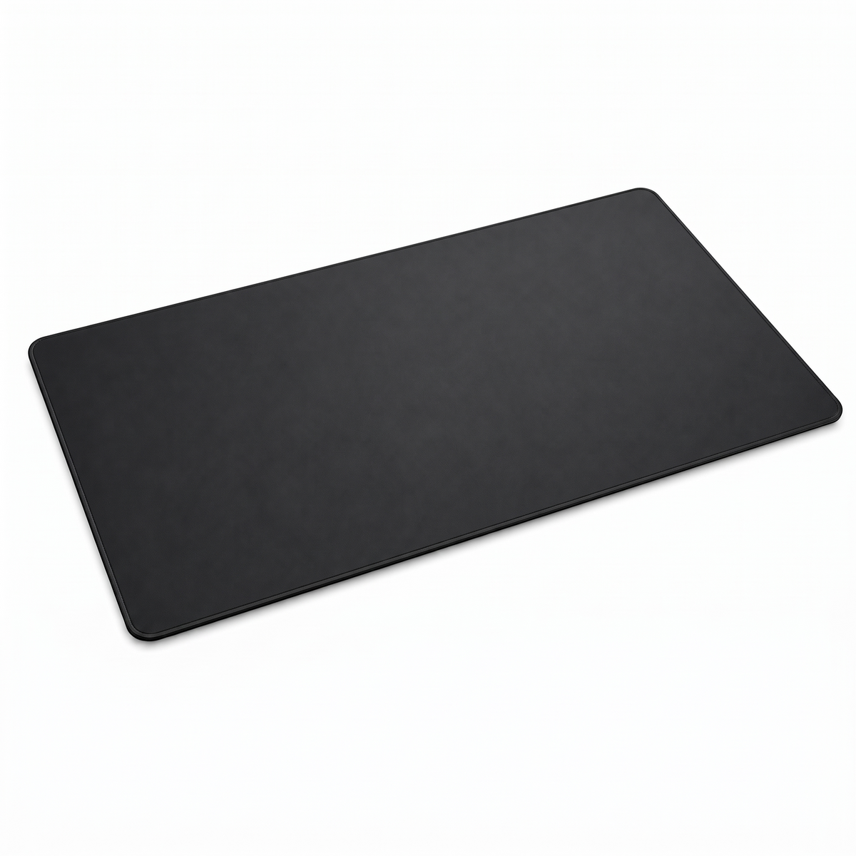 Tapis de bureau DeskZen Premium en cuir PU noir, fond blanc