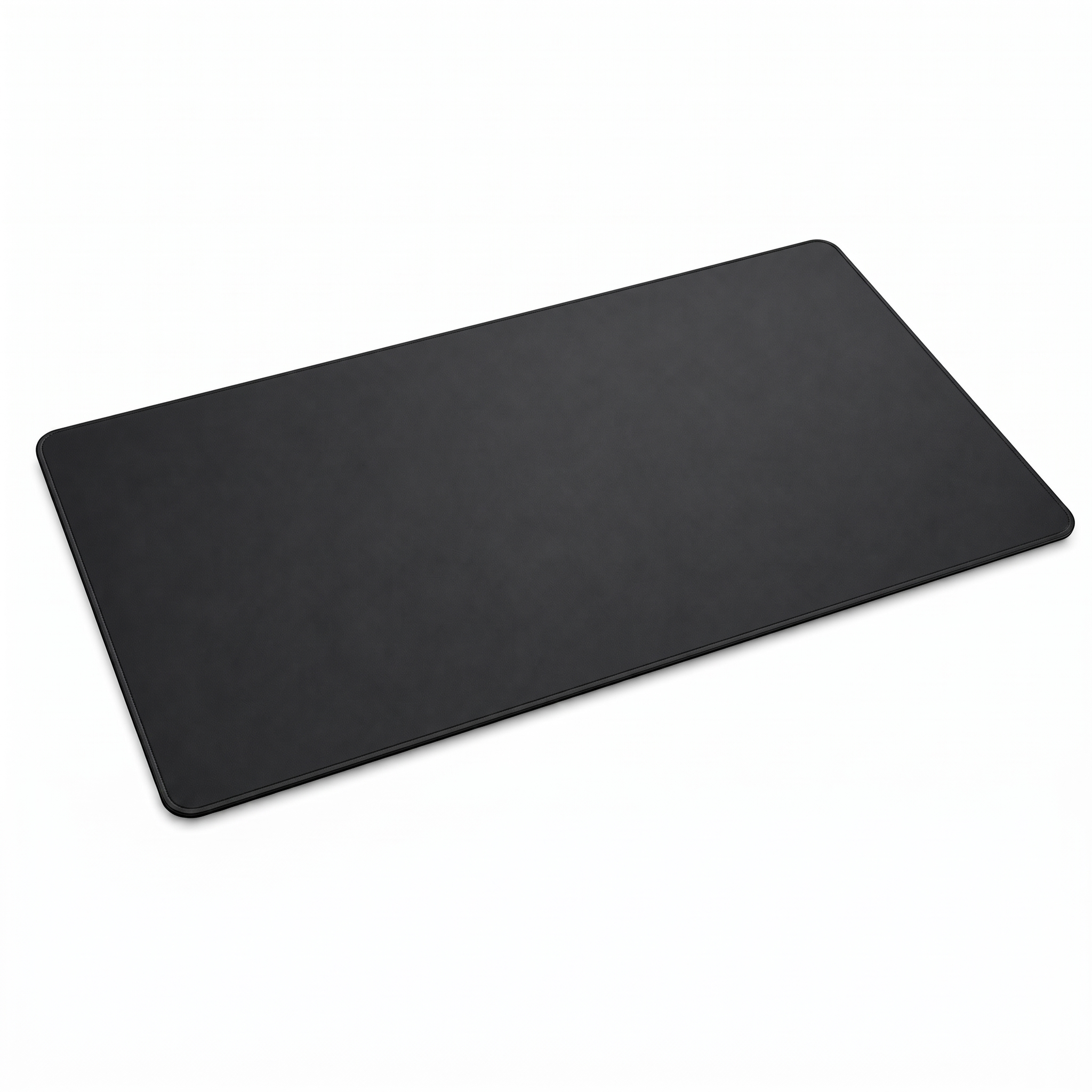 Tapis de bureau DeskZen Premium en cuir PU noir, fond blanc