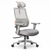 Chaise ergonomique DeskZen Flow grise, fond blanc